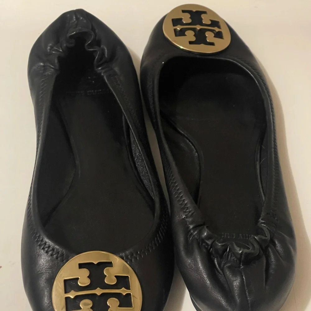 Tory Burch Shoes | Tory Burch Reva
Black Ballet Flats Logo Metal - Picture 4 of 14
